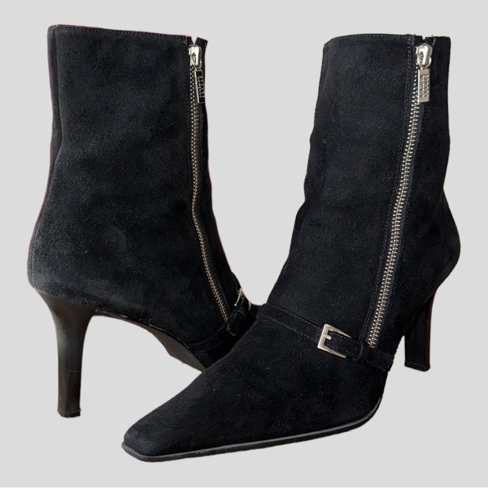 STUART WEITZMAN Black Suede Leather Ankle Boots 10
